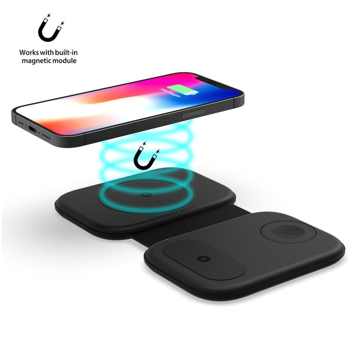 15W 3 In 1 Magnetic Wireless Charger For Iphone Apple Watch Airpods