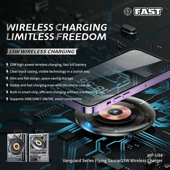 15W Desktop Wireless Charger Sleek Design