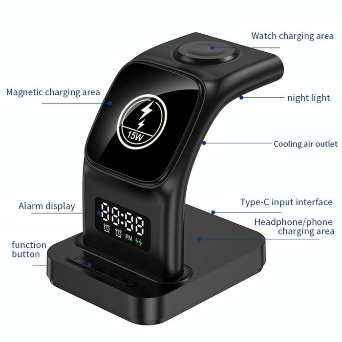 15W Magnetic Wireless Charger With Clock