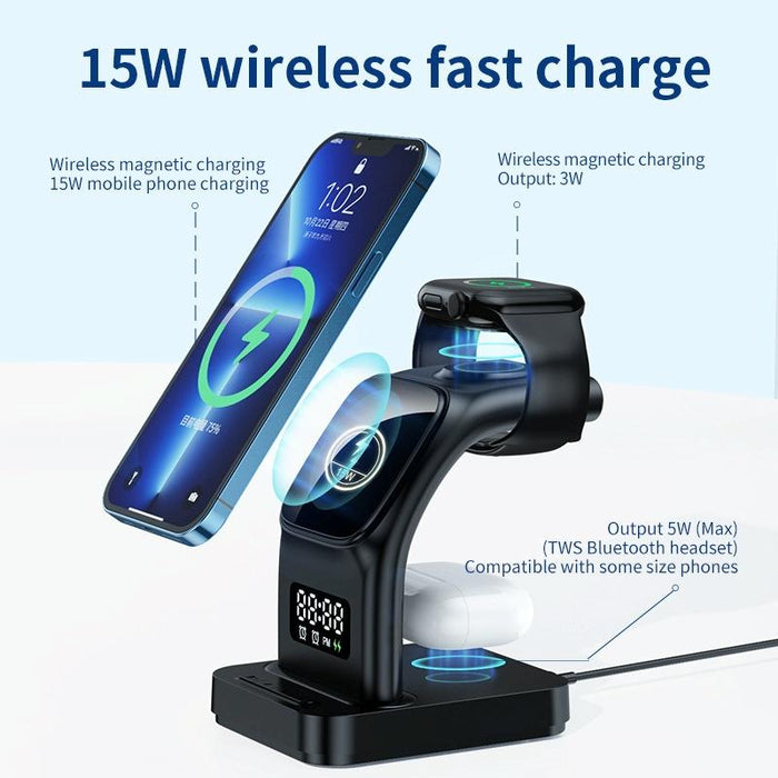 15W Magnetic Wireless Charger With Clock