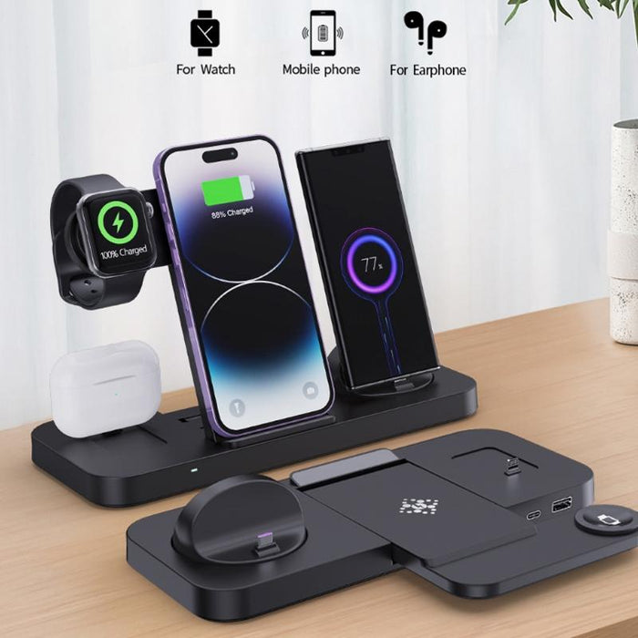 6 In 1 Foldable Vertical Wireless Charger