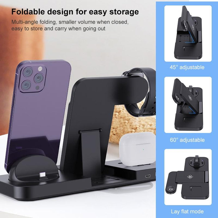 6 In 1 Foldable Vertical Wireless Charger