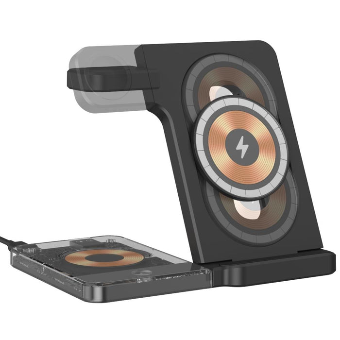 15W 5 In 1 Foldable Magnetic Wireless Charger With Night Light