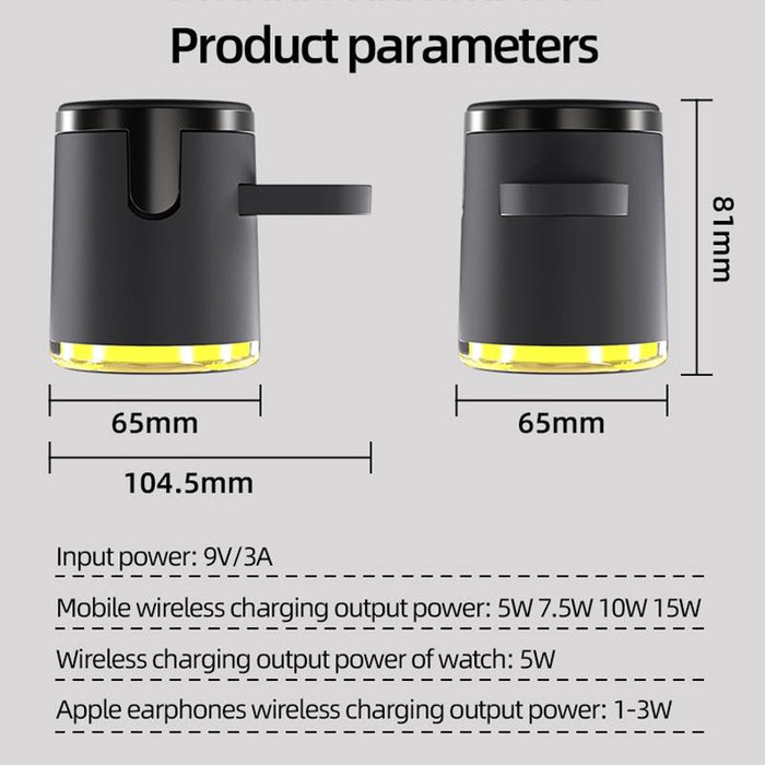 15W 4 In 1 Foldable Magnetic Wireless Charger