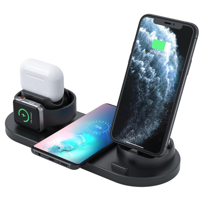 6 In 1 Wireless Charger For Iphone Apple Watch Airpods & Android