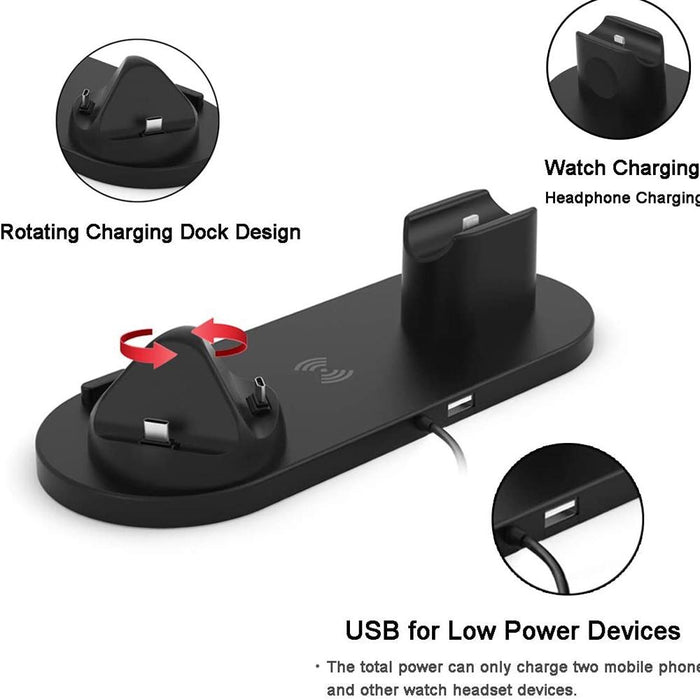 6 In 1 Wireless Charger For Iphone Apple Watch Airpods & Android