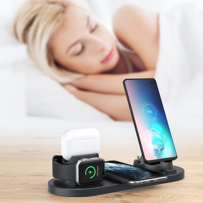 6 In 1 Wireless Charger For Iphone Apple Watch Airpods & Android