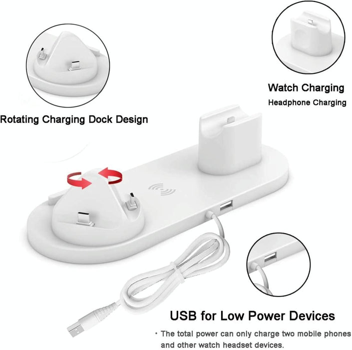 6 In 1 Wireless Charger For Iphone Apple Watch Airpods & Android