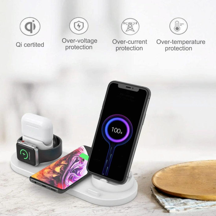 6 In 1 Wireless Charger For Iphone Apple Watch Airpods & Android