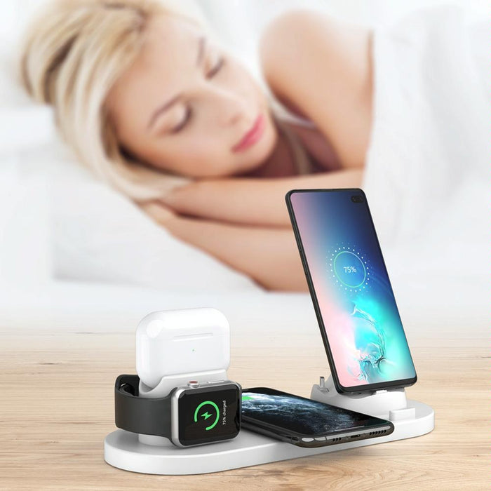 6 In 1 Wireless Charger For Iphone Apple Watch Airpods & Android