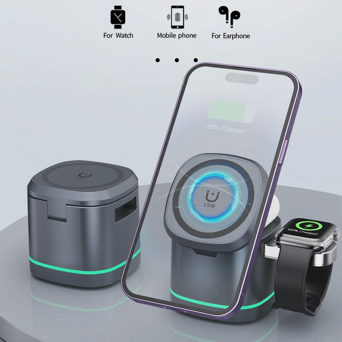 15W 3 In 1 Magnetic Wireless Charger