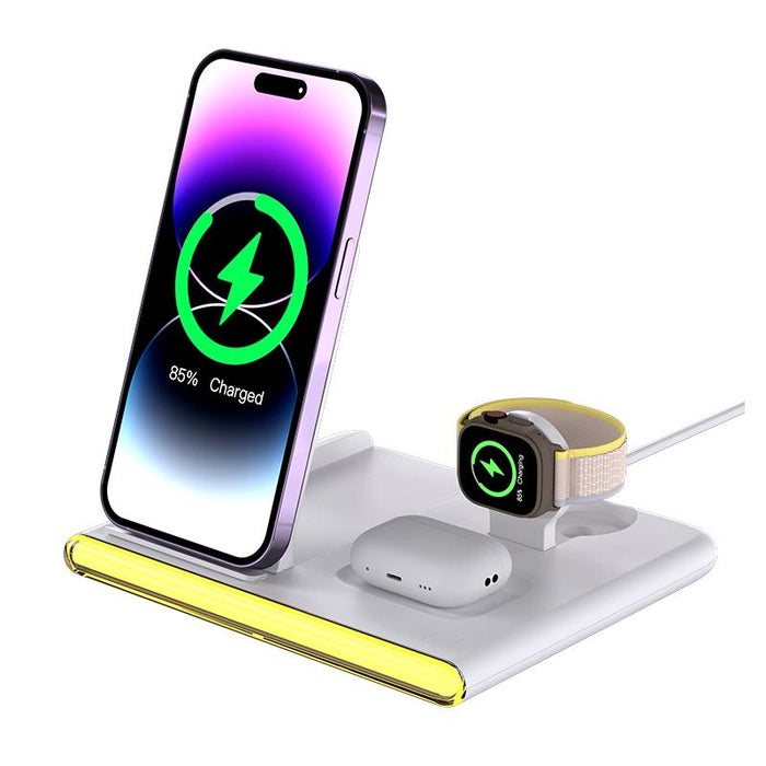 Foldable 15W Magnetic Wireless Charger With Ambient Light