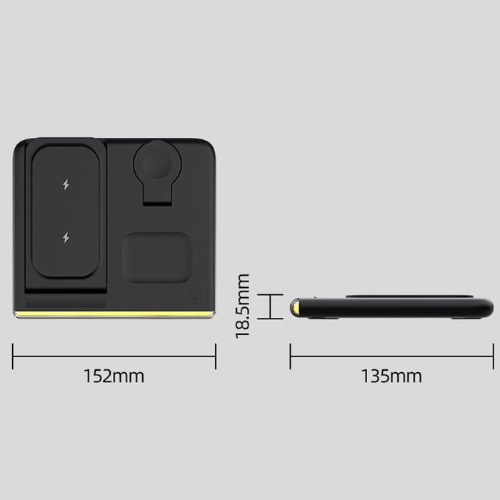 Foldable 15W Magnetic Wireless Charger With Ambient Light