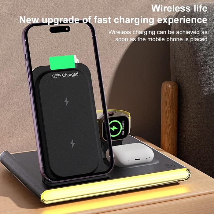 Foldable 15W Magnetic Wireless Charger With Ambient Light