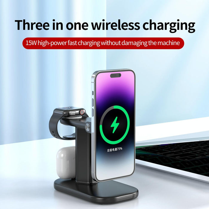 3 In 1 Magnetic Wireless Charger Stand 15W