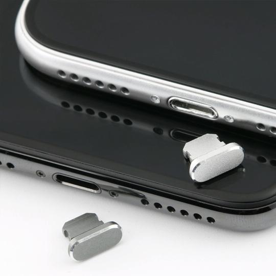 2Pcs Universal 8 Pin Charging Port Metal Anti-Dust Plug For Iphone