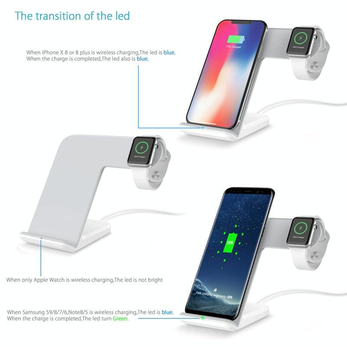 Vertical Magnetic Wireless Charger For Qi Phones & Apple Watch Black