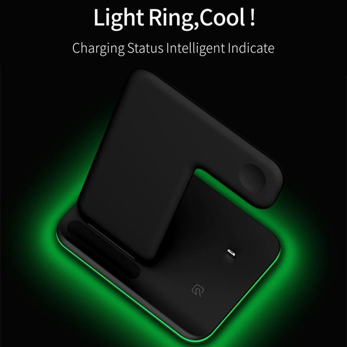 3 In 1 Magnetic Wireless Charger With Touch Ring Light