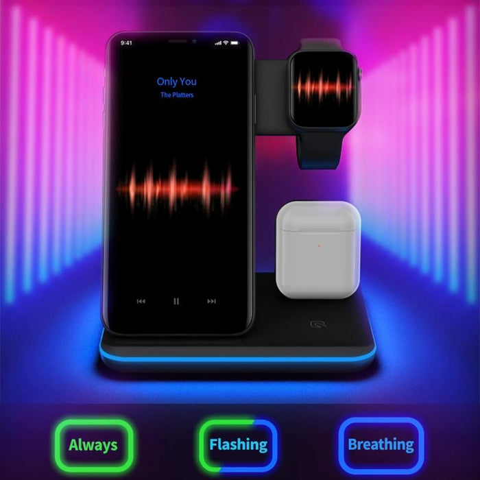 3 In 1 Magnetic Wireless Charger With Touch Ring Light