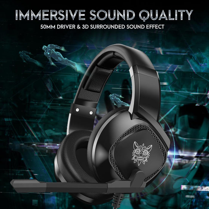 Adjustable Gaming Headset With Mic Black