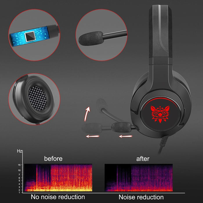Adjustable Rgb Gaming Headset With Mic Black