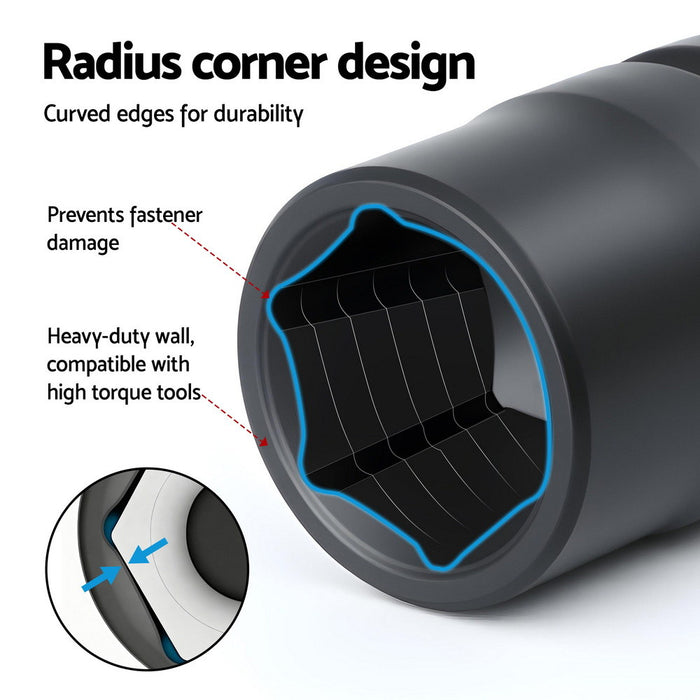 30Pc 1/2" Drive Socket Set Cr-V Steel 8-32Mm Workshop Repair