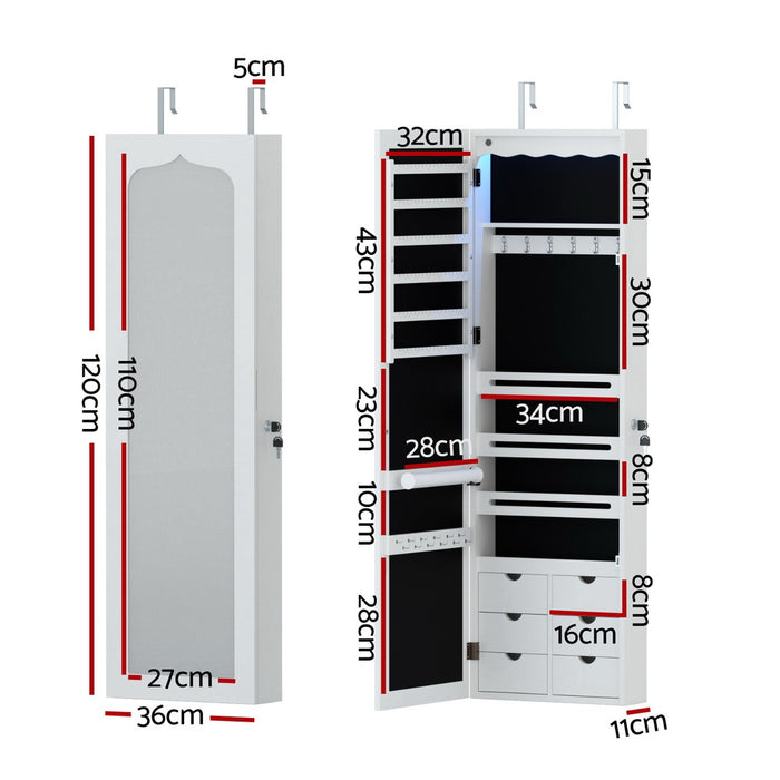 Jewellery Cabinet Led Mirror Lockable