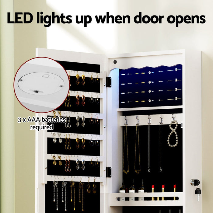Jewellery Cabinet Led Mirror Lockable