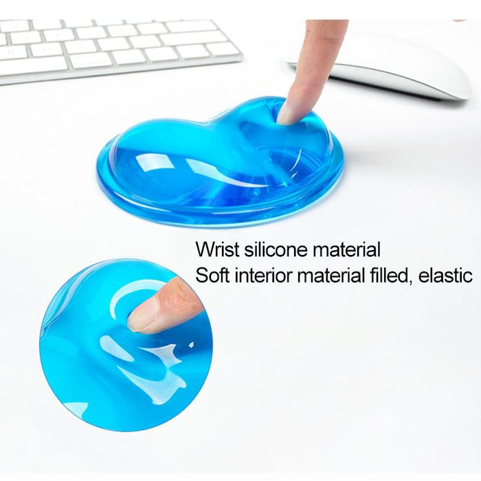 2 Transparent Silicone Mouse Wrist Support Heart-Shaped Random Colour 11X7X2Cm