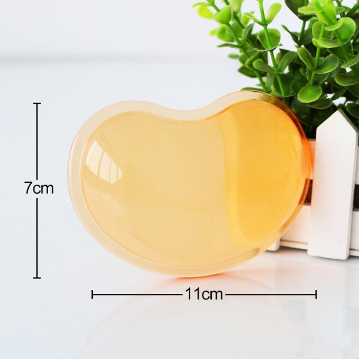 2 Transparent Silicone Mouse Wrist Support Heart-Shaped Random Colour 11X7X2Cm