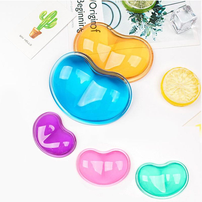 2 Transparent Silicone Mouse Wrist Support Heart-Shaped Random Colour 11X7X2Cm