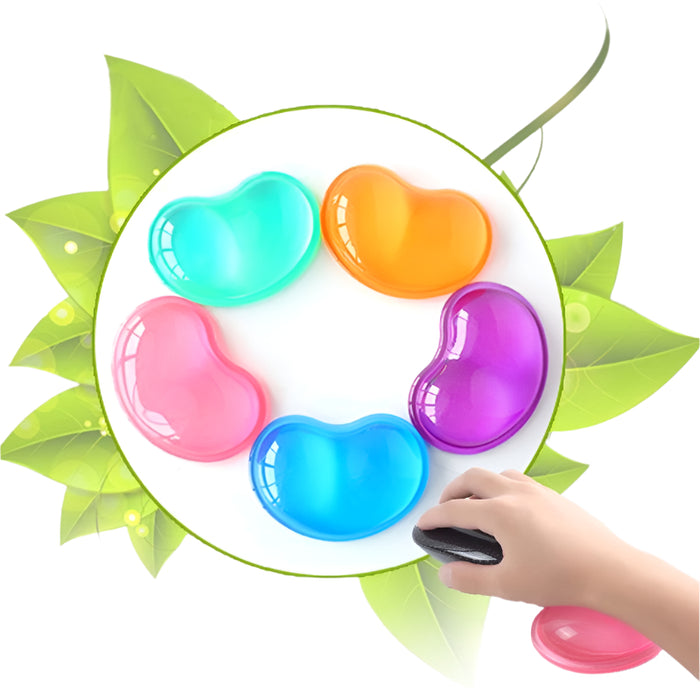 2 Transparent Silicone Mouse Wrist Support Heart-Shaped Random Colour 11X7X2Cm