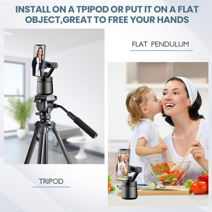 Gk01 360 Degree Rotation Intelligent Tracking Pan Tilt Following Shot Tripod Head Holder White