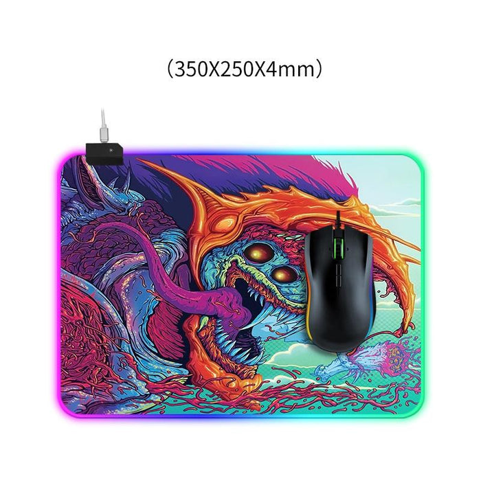 35X25Cm Illuminated Mouse Pad With Monster Design