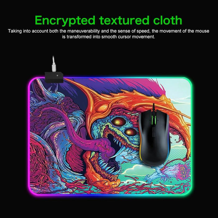 35X25Cm Illuminated Mouse Pad With Monster Design