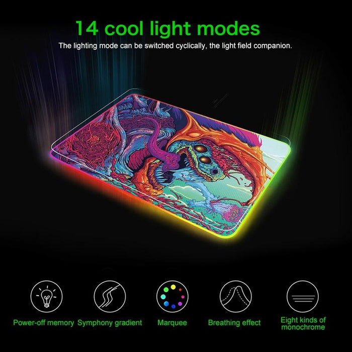 35X25Cm Illuminated Mouse Pad With Monster Design
