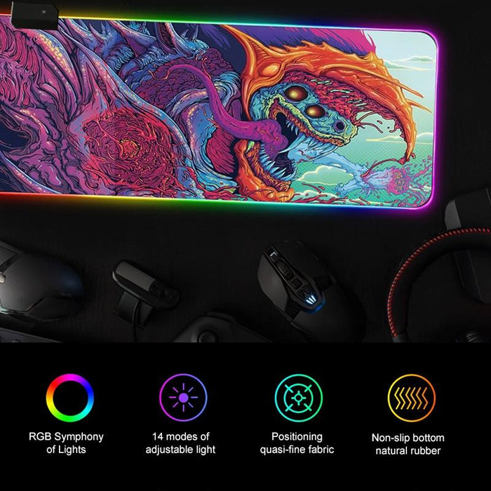 35X25Cm Illuminated Mouse Pad With Monster Design