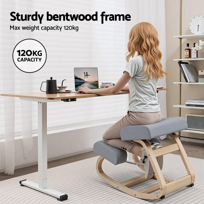 Kneeling Chair Ergonomic Posture Chair With Memory Foam Balance Stool For Home Office Gaming 120Kg Weight Capacity Gray