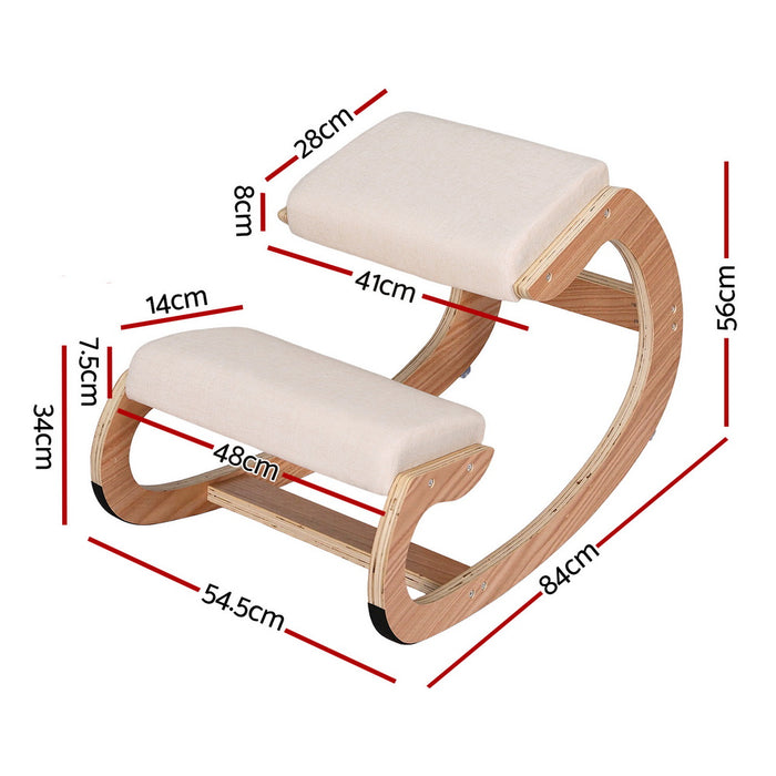 Kneeling Chair Ergonomic Posture Chair With Memory Foam Balance Stool For Home Office Gaming 120Kg Weight Capacity Beige