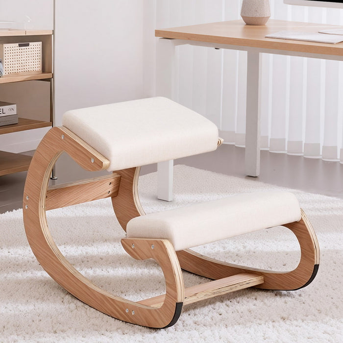 Kneeling Chair Ergonomic Posture Chair With Memory Foam Balance Stool For Home Office Gaming 120Kg Weight Capacity Beige