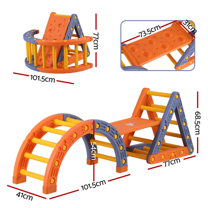 Climbing Frame Set With Slide Indoor Outdoor Toddler Toys Pikler Triangle Climber With Arch