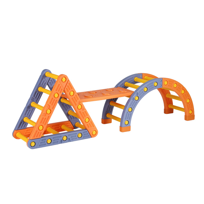 Climbing Frame Set With Slide Indoor Outdoor Toddler Toys Pikler Triangle Climber With Arch
