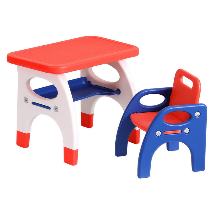 Kids Table And Chair Set Hdpe Toddler Activity Play Set Orange / Yellow