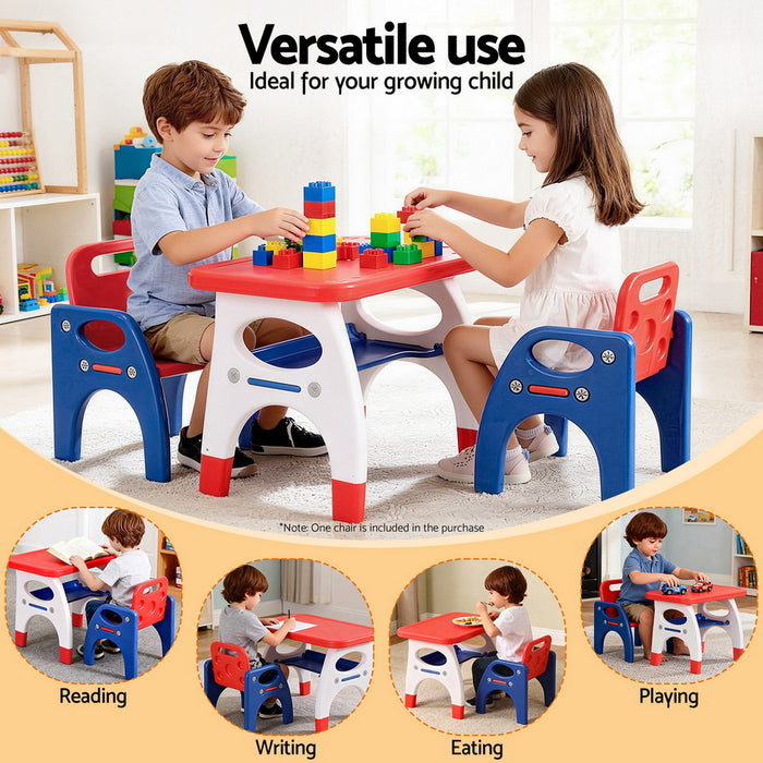 Kids Table And Chair Set Hdpe Toddler Activity Play Set Orange / Yellow