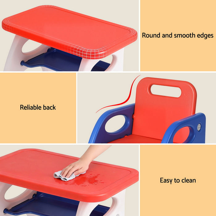 Kids Table And Chair Set Hdpe Toddler Activity Play Set Orange / Yellow