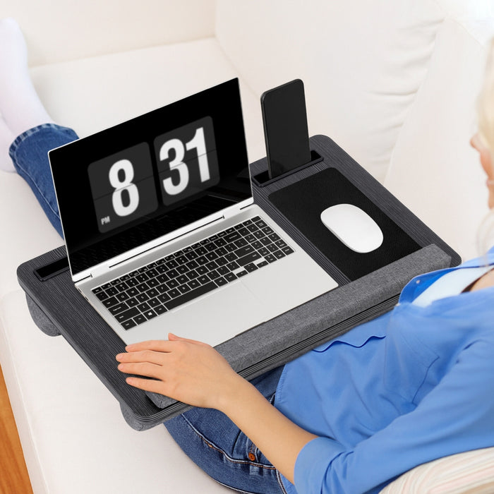 Lap Desk Laptop Desks Portable W/ Wrist-Rest Phone Slot Mouse Pad 55Cm