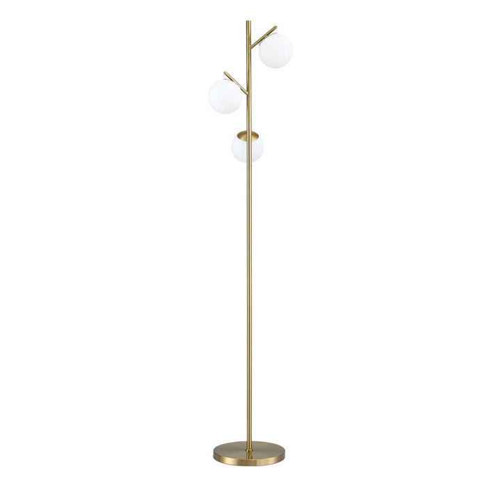 3-Light Tree Floor Lamp 165Cm Tall Standing Light With Sphere Glass Shades For Modern Homes
