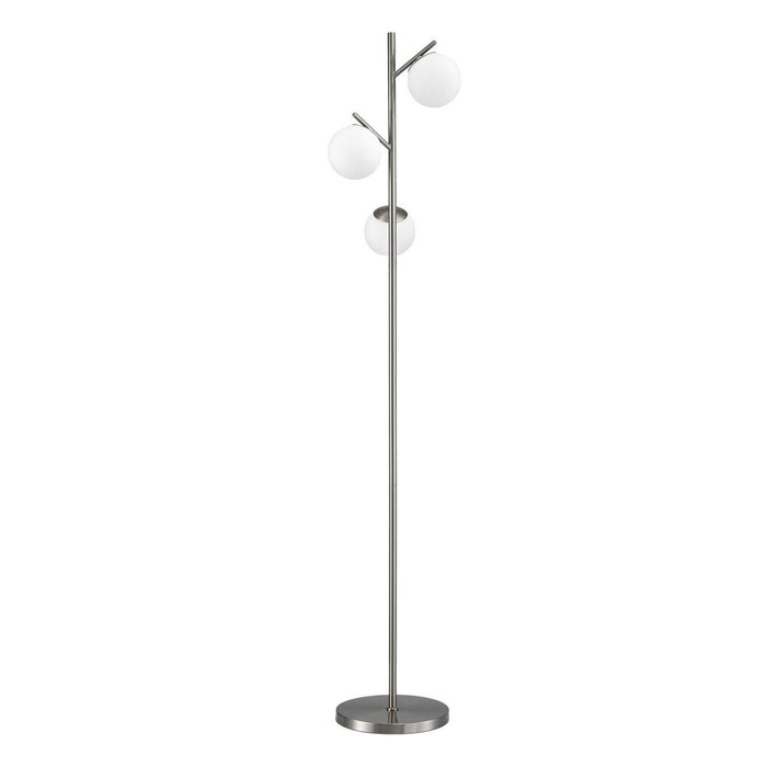 3-Light Tree Floor Lamp 165Cm Tall Standing Light With Sphere Glass Shades For Modern Homes
