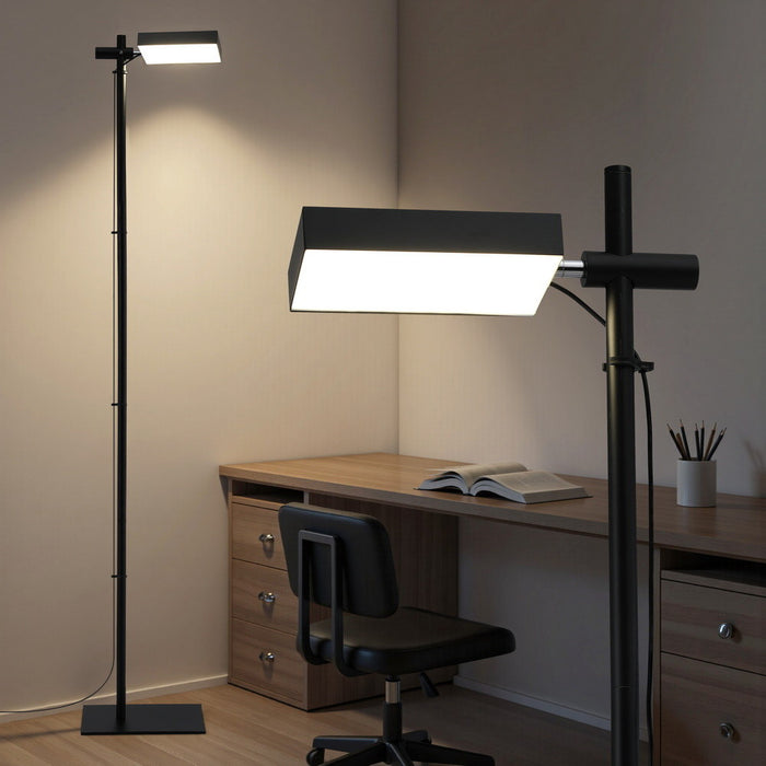 Led Floor Lamp Modern Reading Lamp 360～ Rotating Adjustable Light Head 12W Standing Lamp For Living Room Bedroom Office