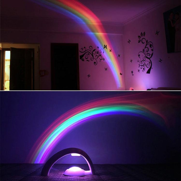 Rainbow Projection Night Light For Bedside Romantic Decor White